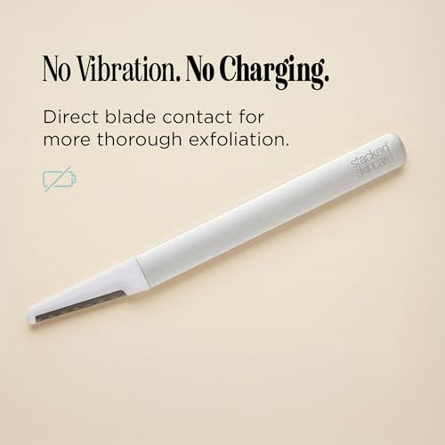 StackedSkincare Reusable Dermaplaning Exfoliation Tool with Metal Handle