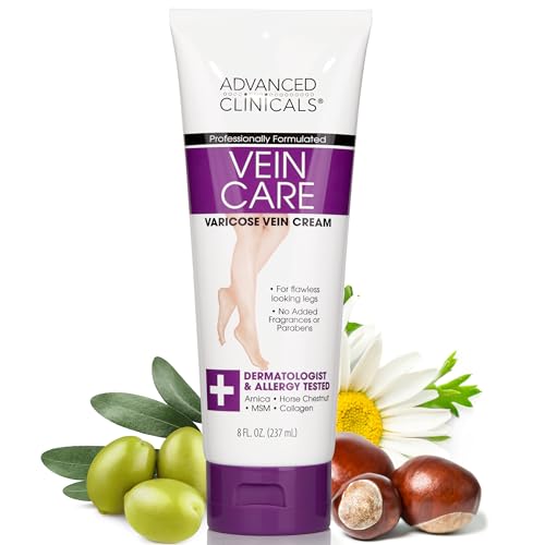 Advanced Clinicals Varicose Veins Cream for Legs - 8 Fl Oz