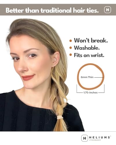 Heliums Thin Seamless Hair Ties Dark Brown 6mm 18 Pack