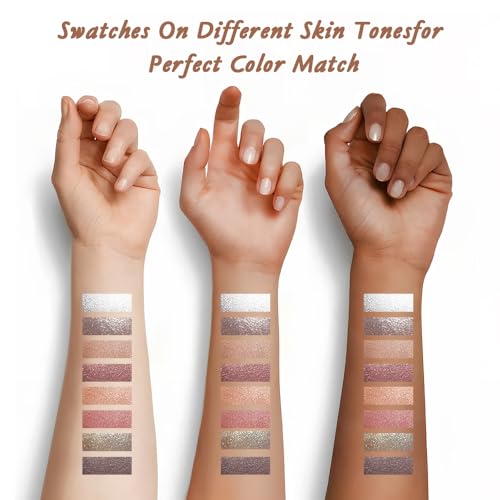 Baked Shimmer Eyeshadow Palette - Pearl Metallic Rose Gold