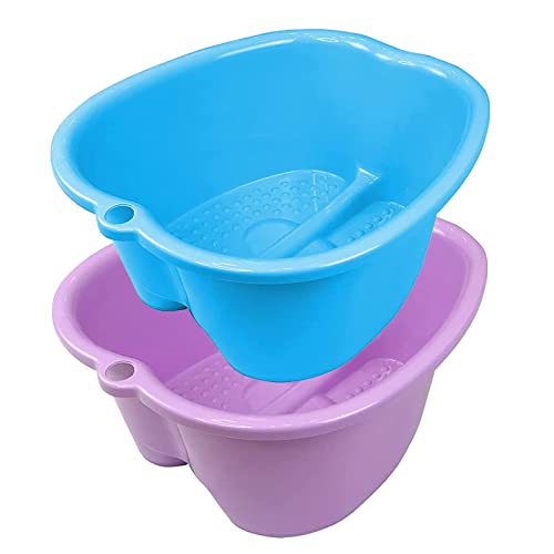 Foot Soaking Tub - 2 Pack Foot Bath Basin in Purple & Blue
