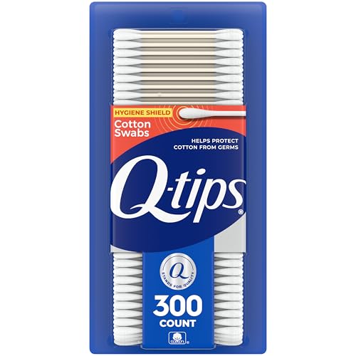 Antimicrobial Cotton Swabs - 300 Count, Gentle, Biodegradable & Multi-Use