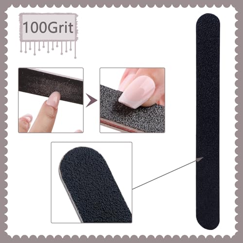 20 Pack Nail Files 100/180 Grit Double-Sided Emery Boards for Natural & Acrylic Nails
