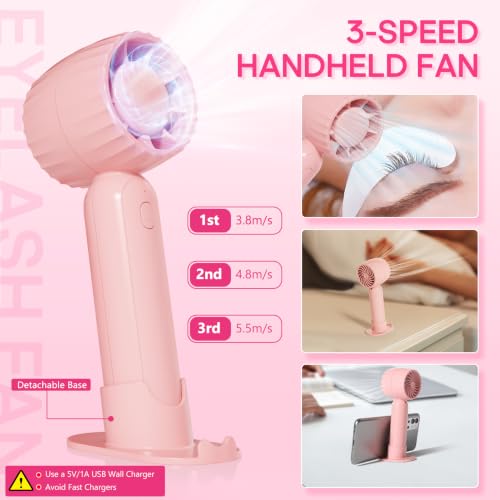 Lash Extension Cleaning Kit with 60ML Shampoo & Fan Dryer