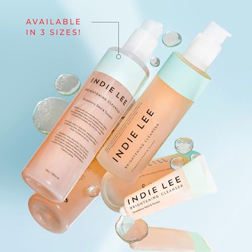 Indie Lee Brightening Facial Cleanser - Daily Hydrating Cleanser, Makeup Remover & Exfoliating Face Mask to Brighten, Firm & Protect Dry Skin - Clean, Gentle Face Wash (4.2oz)