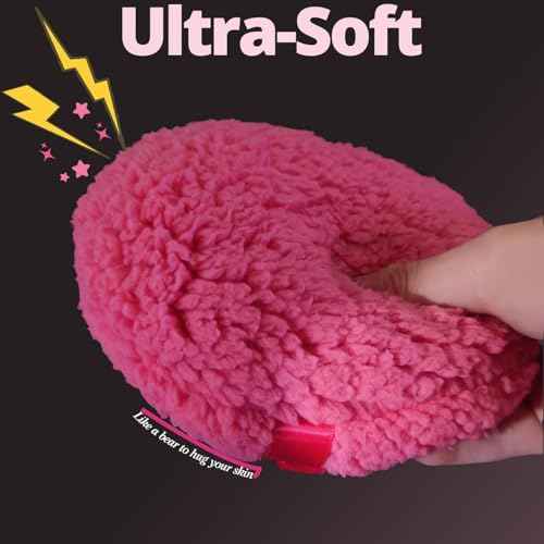 6" Large Body Powder Puff and Container, Soft Fluffy Dusting Powder Puff for Body Powders, Quick Even Application, Washable, Cute Rose Pink