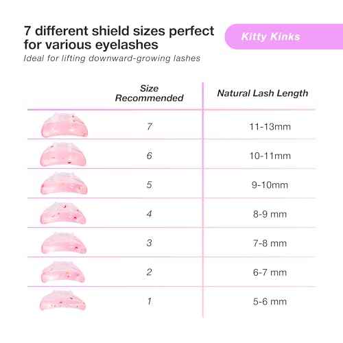 Curacoro Lash Lift Shields, 14 Pcs/7 Sizes Lash Lift Rods, Lash Lift Pads for Eyelash Curling and Lifting, Reusable Silicone Lash Rods For Eyelash Perm Lamination