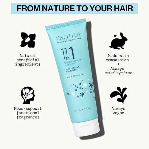 Pacifica Leave In Conditioner - 11 in 1 Magical Hair Treatment - Strengthen & Repair Damaged Hair - Deep Conditioning for Dry Hair Adds Shine & Anti-Frizz for Straight, Wavy & Curly Hair Care, Vegan