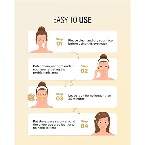 24k Gold Under Eye Patches (25 Pairs), eye mask, Collagen Skin Care Products, Eye Patches for Puffy Eyes, eye masks for dark circles and puffiness