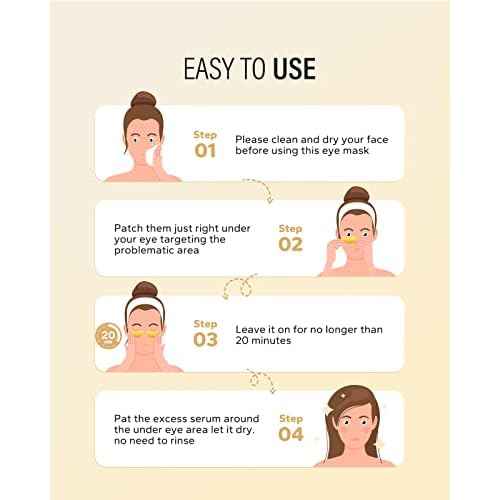 24k Gold Under Eye Patches (8 Pairs), eye mask, Collagen Skin Care Products, Eye Patches for Puffy Eyes, eye masks for dark circles and puffiness