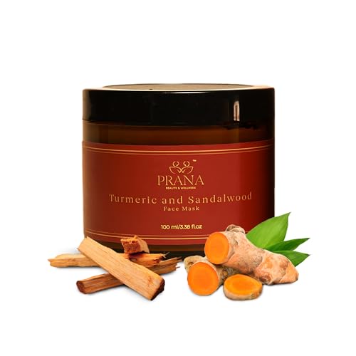 Prana Turmeric and Sandalwood Face Mask | Natural Skincare | Brightening & Hydrating | Anti-aging | Deep Pore Cleansing Facial Mask | For Acne & Dark Spots | 100% Vegan- 100ml/