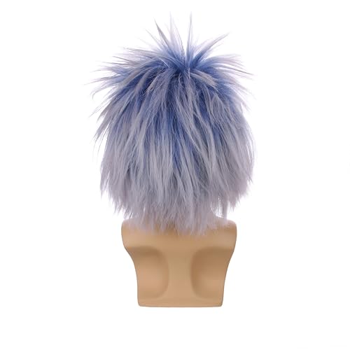 Edivd Kid Blue Ombre Silver Wig - Short Heat Resistant Synthetic Hair