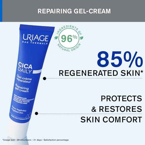 URIAGE Cica-Daily Repairing Gel-Cream for Face | Made With Prebiotic, Centella Asiatica & D-Panthenol, Ultra-light gel, Paraben & Fragrance-Free, Non-comedogenic, 40 mL / 1.35 oz