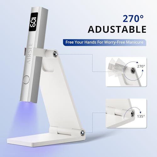 AIRSEE Cordless Nail Lamp UV Gel Dryer with Stand