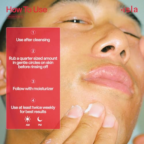 ISLA Snow Scrub Exfoliating Treatment, Smooths Texture, Unclogs Pores & Boosts Radiance, Hydrated Silica, Fruit Enzymes, Glycerin & Pink Slow Algae, Skin Barrier-Safe, 1.76 fl oz