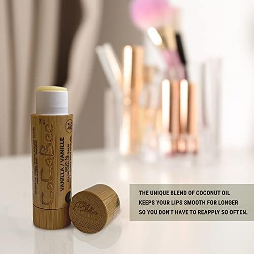 CoCaBee Chapstick Lip Balm Lip Moisturizer For Dry & Chapped Lips 100% Organic Lip Balm For Soft And Shiny Lips Cute And Portable Lip Care Balm for Kids and Women's With Bamboo Packaging (Orange)