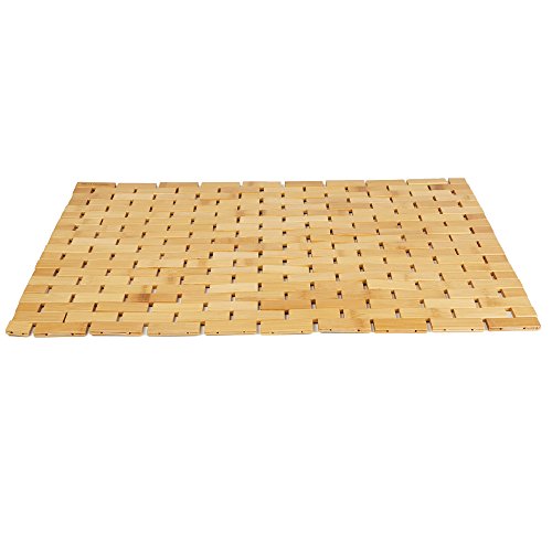 Bamboo Bath Mat with Non-Slip Grips, 23.5" x 16.5"
