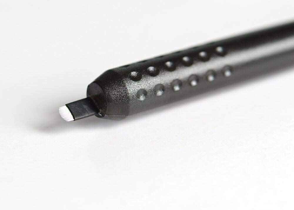 M Mellie MIcroblading PACK OF 5 - U18 NANO .15mm Disposable Microblading Pen with Pigment Sponge - Thinnest Blade On The Market NOT FOR LATEX