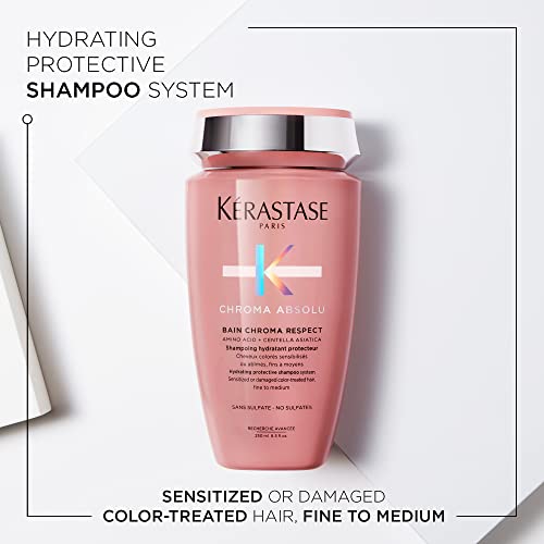 kerastase Chroma Absolute Chroma Respect Shampoo For Sensitized or Damaged Color-Treated Hair - Protects and Hydrates Fine To Medium Hair with Glycerin and Hyaluronic Acid