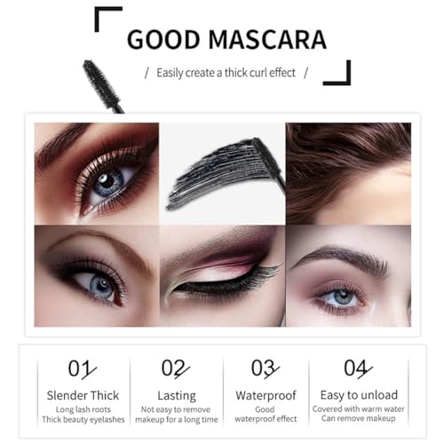 4D Silk Fiber Lash Mascara, Voluminous Fiber Mascara Waterproof & Smudge-Proof Long-Lasting 24 Hours No Flaking Longer Thicker Eyelashes, No Clumping, Extension Stays On All Day(3Packs)