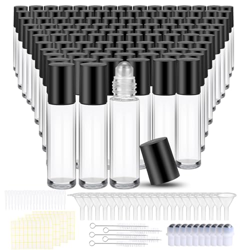 150 Pcs 10ml Essential Oil Roller Bottles with Stainless Steel Balls