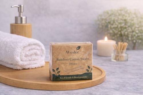 Bamboo Cotton Swabs 300 Count – Biodegradable Wooden Ear Swabs