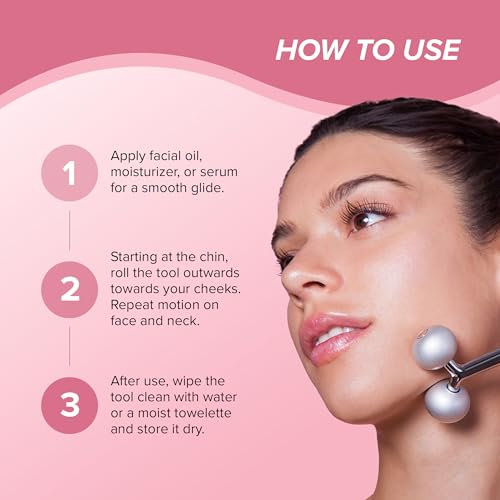 SKIN GYM Face Sculptor Beauty Roller, Stainless Steel Facial Massager for Lifting, Toning, and Sculpting