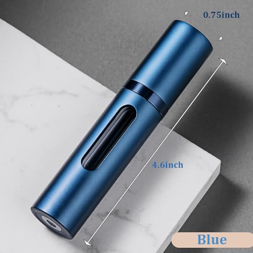 3-Pack 10ml Refillable Travel Perfume Atomizer, Leakproof Bottom-Fill Spray Bottle, Compact Reusable Fragrance Dispenser for Women Men Gift (Black+Blue+Gray)