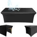 Leather Massage Table Cover Wipeable Massage Bed Cover Protector, Reusable & Waterproof Lash Bed Cover Fitted, Odorless Vegan Leather Spa Salon Bed Covers (Black Tablecloth for 6FT Table)