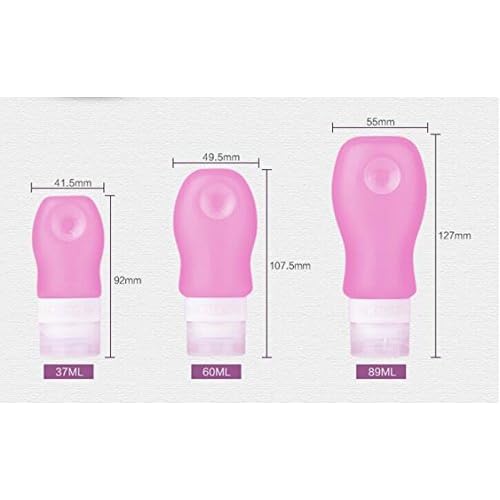 4 Pack Sucker type Portable Food Grade Squeeze Silicone Liquid Travel Bottles TSA Approved For Shampoo, Conditioner, Lotion, Toiletries, Food condiment(1OZ,White+Blue+Green+Pink)