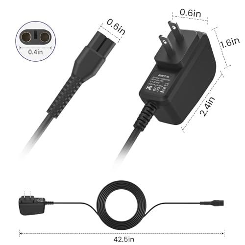 4.3V Charger Fit for Philips Norelco One Blade Old Model A00390 QP2520 QP2521 QP2522 QP2515 MG5700 MG3740 MG3720 QG3330 Electric Shaver for Phillips OneBlade Replacement Adapter Power Cord