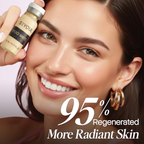 Meso White Facial Serum Ampoules ? Uneven Tone Appearance & Skin Radiance Support with Niacinamide, Stem Cells & Collagen ? 6 Vials (0.17 fl oz Each)