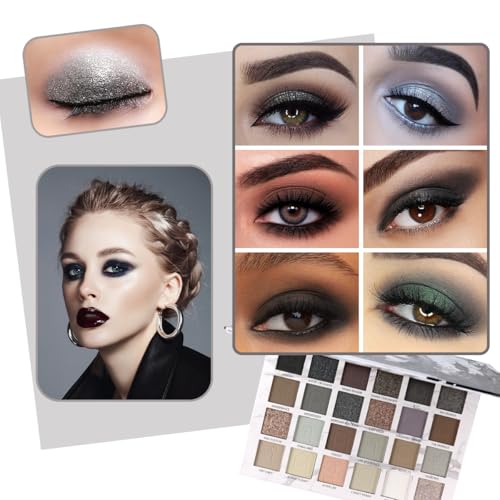 Eyeshadow Makeup 24 Color Smokey Eye Shadow Palette Nude White Black Grey Brown Matte Natural Eyeshadow for Halloween Goth Eye Makeup