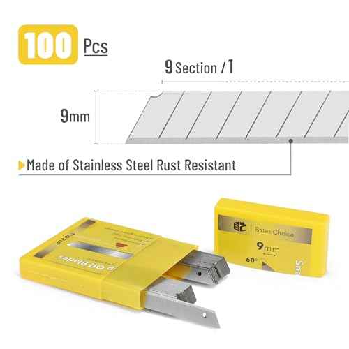 Bates Snap Off Blades, 100pcs, 9mm, 60 Degree, Stainless Steel Razor Blades