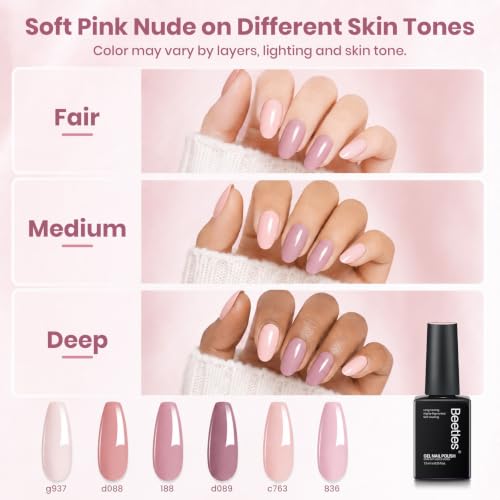 Beetles Nude Pink Gel Polish Set - 6 Cozy Fall Colors