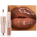Erinde 2-in-1 Lip Liner & Gloss Combo Set - Nude Brown