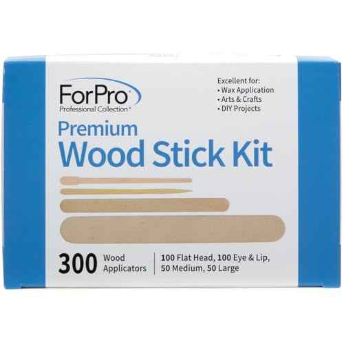 ForPro Premium Wood Stick 300 Pcs Kit, Non-Sterile, Assorted Hair Removal Waxing Applicators for Face & Body, 300-Count