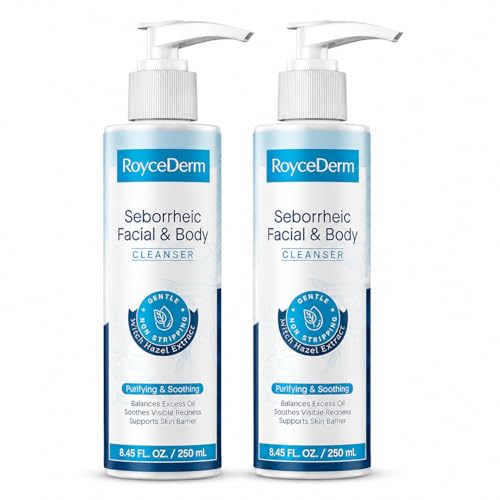 Roycederm Seborrheic Dermatitis Face & Body Wash - 2 Pack, Fragrance-Free, Sensitive Skin Care