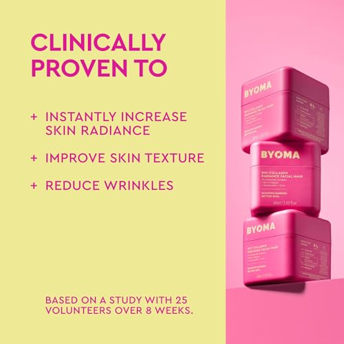 BYOMA Bio-Collagen Radiance Facial Mask - Transformative Liquid Sheet Mask for Glass Skin - Instant radiance, Visibly Improved Elasticity, Reduces Appearance of Wrinkles - Cica & Ceramides, 60mL