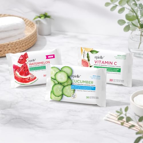 Epielle Makeup Remover Wipes, 30 Count Pack of 6