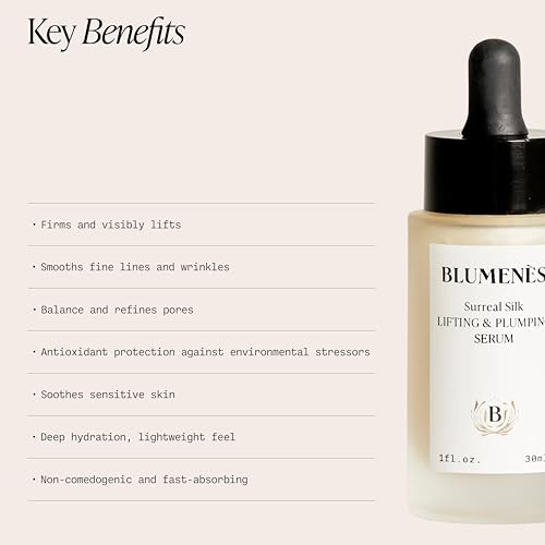Blumenes Surreal Silk Lifting & Plumping Serum ? Helps Reduce the Appearance of Wrinkles & Dark Spots with Vitamin C, Marine & Plant-Based Complex ? Collagen Production Support & Sculpting Serum? 30ml