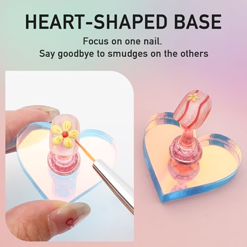 Pink A 2-Pack Nail Stand Set for Nail Art & Practice - Magnetic Acrylic Holders with Tape