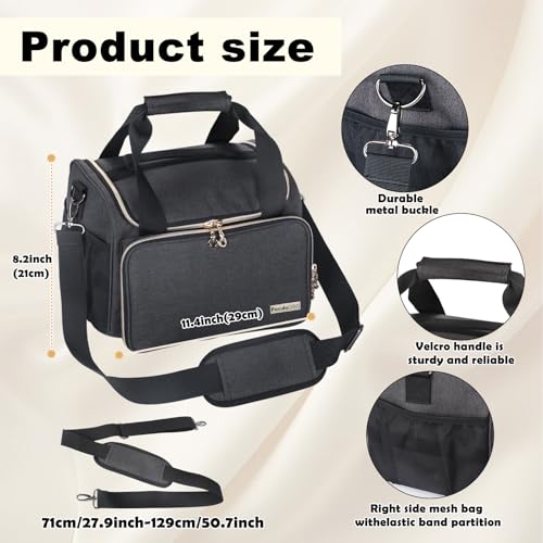 Universal Waxing Kit Carry Bag Compatible with Tress Wellness - Portable Organizer for Wax Warmer, Wax Beans, Pre & After Wax Sprays, and Accessories - Only Bag (Elegant Grey)