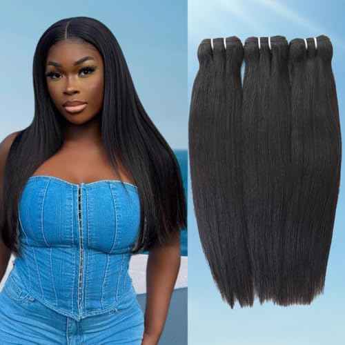 Straight Bundles Human Hair 12A Human Hair Bundles 10 12 14 Inch Straight Human Hair 3 Bundles Brazilian Hair Bundles Deals Human Hair Virgin Raw Bundles Human Hair Extensions Natural Color