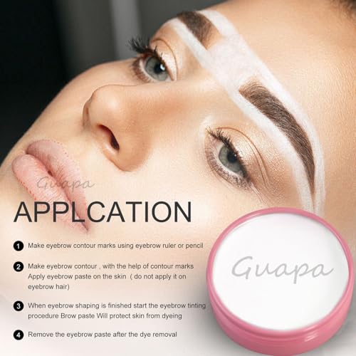 0.7oz Highly Pigmented White Mapping Paste Microblading Eyebrows Shape Mark Tools Brows Contour Design Paste Eyebrow Tinting Tool for Permanent Makeup Micropigmentation (White Paste with Pink Box)