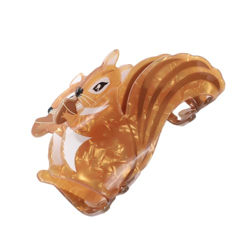 Autumn Squirrel Shape Hair Claw Clip Colorful Animal Non-Slip Hair Accessories for Medium Hair Women Girls