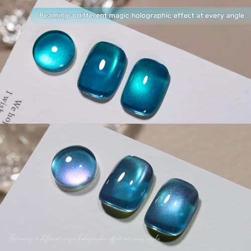 GAOY Glitter Cat Eye Gel Nail Polish Set with Magnet - 6 Colors, 7.3ml