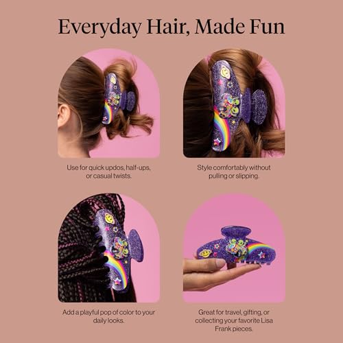 Lisa Frank x Kitsch Glitter Hair Claw Clip - Zoomer & Zorbit Strong Hold
