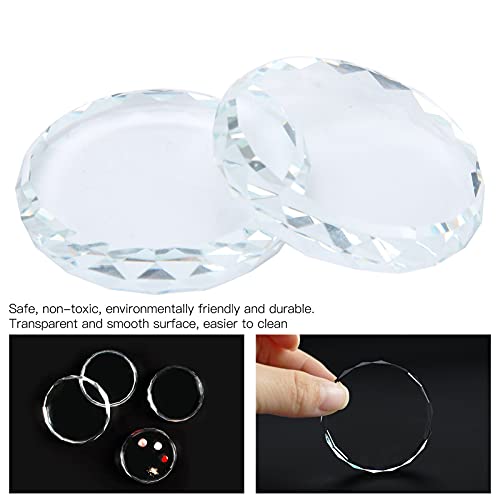 Glass Nail Art Palette Set - 2 PCS Mixing Plate for Polish & Cosmetics