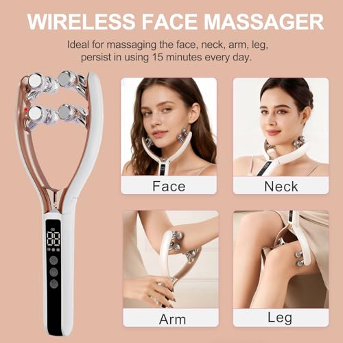 V-Shape Facial Massager with Red Light & Lymphatic Drainage